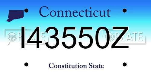 I43550Z Connecticut License Plate