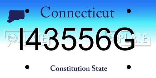 I43556G Connecticut License Plate