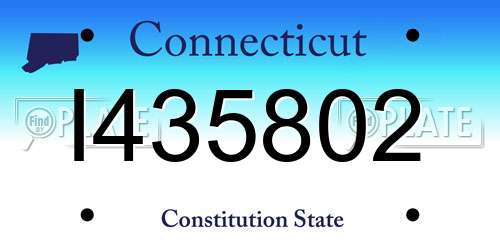 I435802 Connecticut License Plate