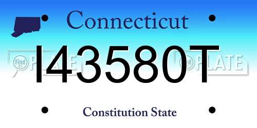 I43580T Connecticut License Plate