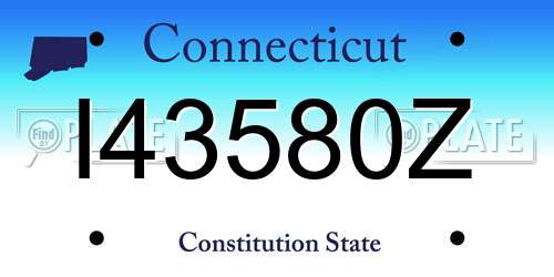 I43580Z Connecticut License Plate