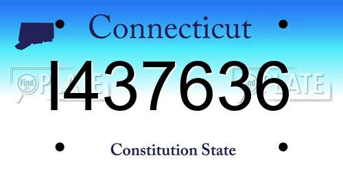 I437636 Connecticut License Plate