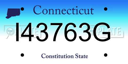 I43763G Connecticut License Plate