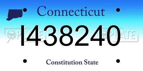 I438240 Connecticut License Plate