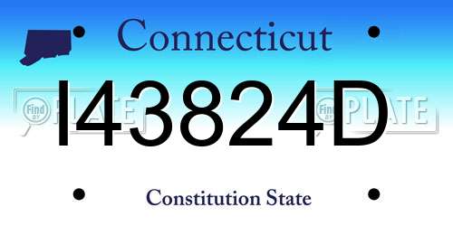 I43824D Connecticut License Plate