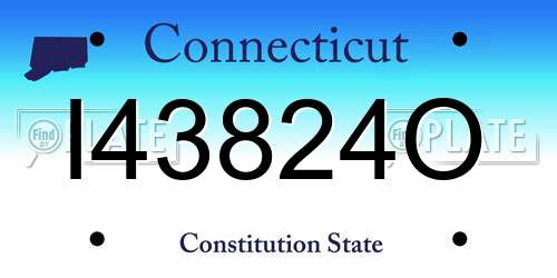I43824O Connecticut License Plate