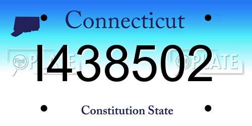 I438502 Connecticut License Plate