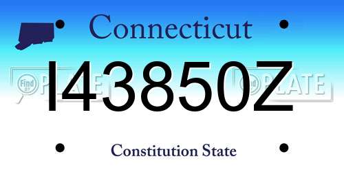 I43850Z Connecticut License Plate