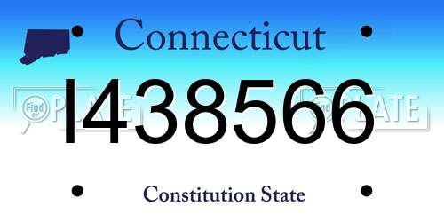 I438566 Connecticut License Plate