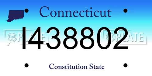 I438802 Connecticut License Plate
