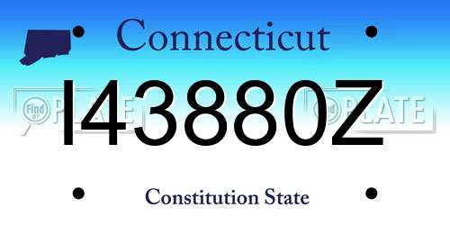 I43880Z Connecticut License Plate