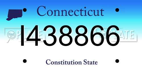I438866 Connecticut License Plate