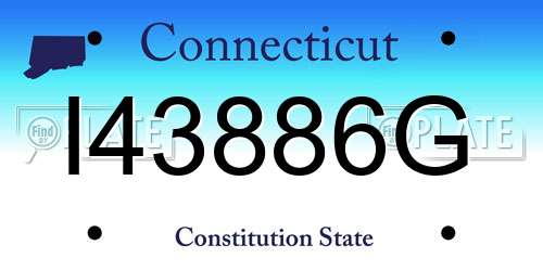 I43886G Connecticut License Plate