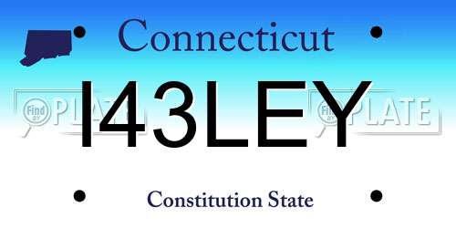I43LEY Connecticut License Plate