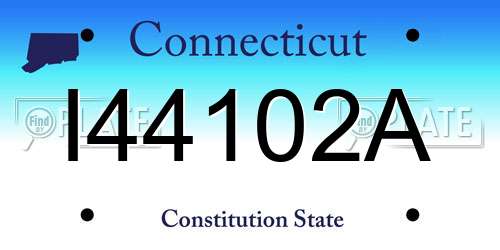 I44102A Connecticut License Plate