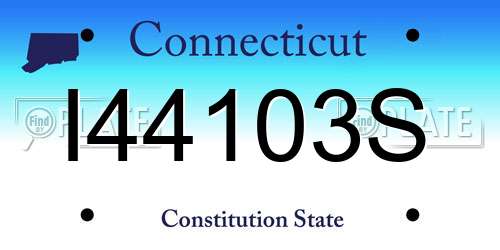 I44103S Connecticut License Plate