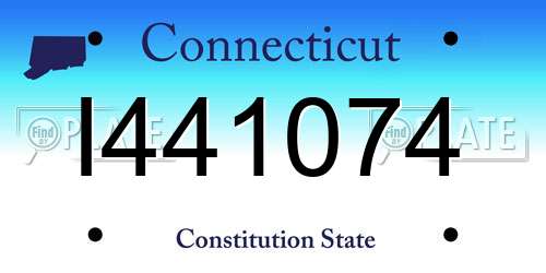 I441074 Connecticut License Plate