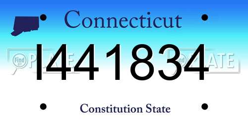 I441834 Connecticut License Plate