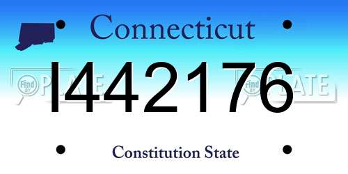 I442176 Connecticut License Plate