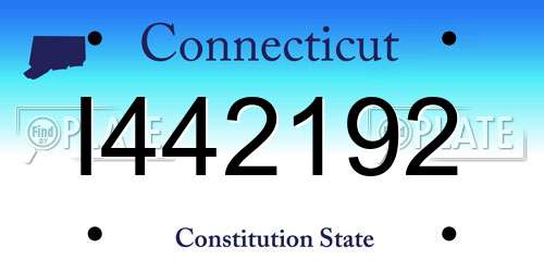I442192 Connecticut License Plate