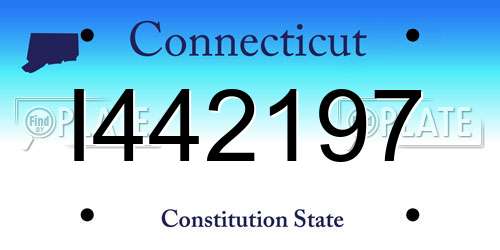 I442197 Connecticut License Plate