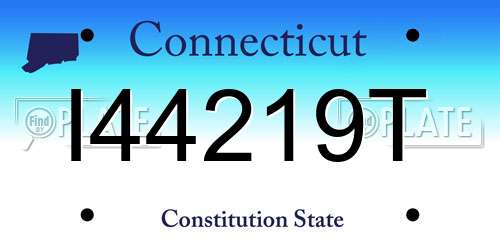 I44219T Connecticut License Plate