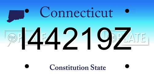 I44219Z Connecticut License Plate