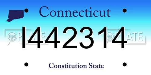 I442314 Connecticut License Plate