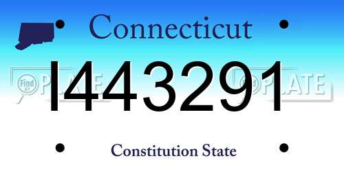 I443291 Connecticut License Plate