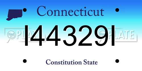 I44329I Connecticut License Plate