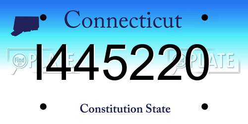 I445220 Connecticut License Plate