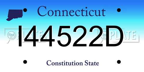 I44522D Connecticut License Plate