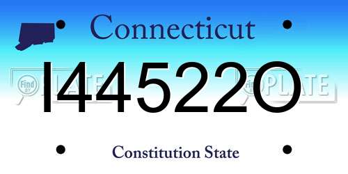 I44522O Connecticut License Plate