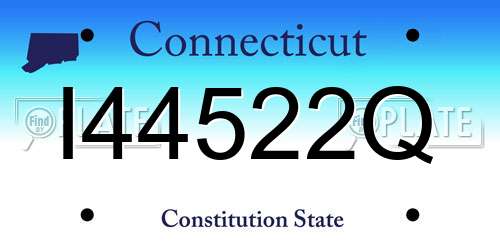 I44522Q Connecticut License Plate