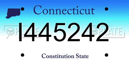 I445242 Connecticut License Plate