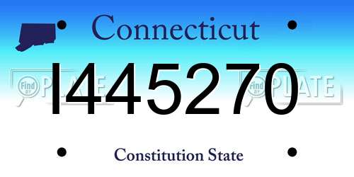 I445270 Connecticut License Plate