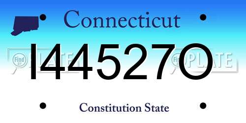 I44527O Connecticut License Plate