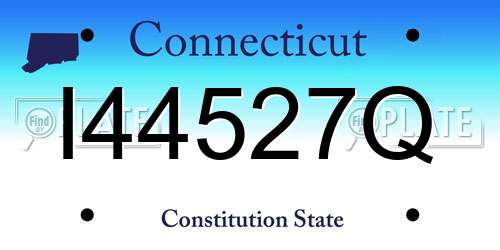 I44527Q Connecticut License Plate