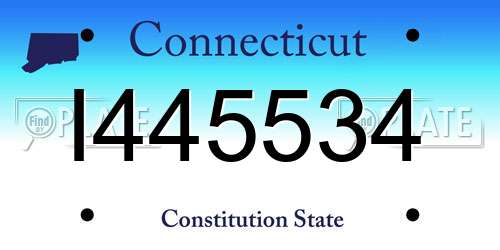 I445534 Connecticut License Plate