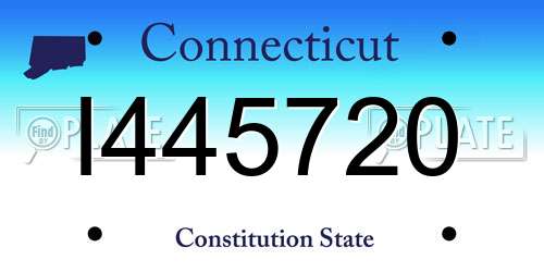 I445720 Connecticut License Plate