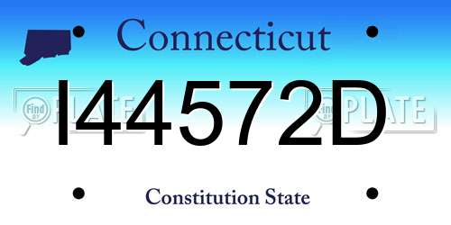 I44572D Connecticut License Plate