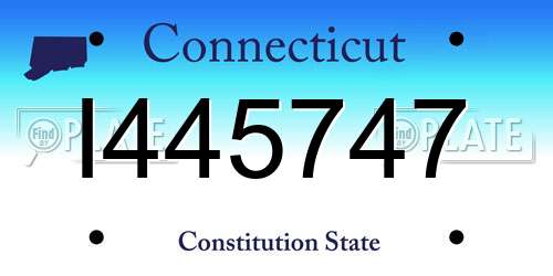I445747 Connecticut License Plate