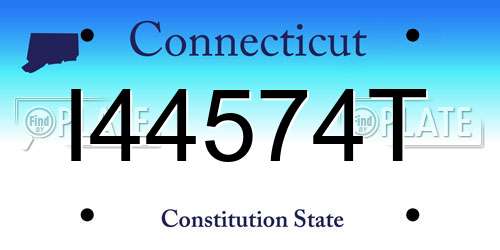 I44574T Connecticut License Plate