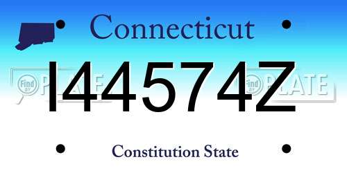 I44574Z Connecticut License Plate