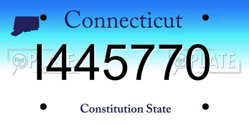 I445770 Connecticut License Plate