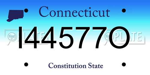 I44577O Connecticut License Plate
