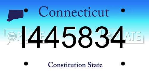 I445834 Connecticut License Plate