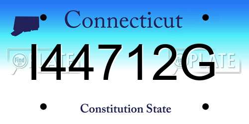 I44712G Connecticut License Plate