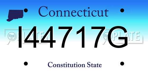 I44717G Connecticut License Plate