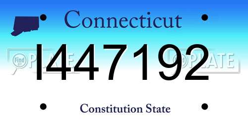 I447192 Connecticut License Plate
